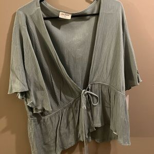 Olive Green Front Tie Blouse| Macy’s